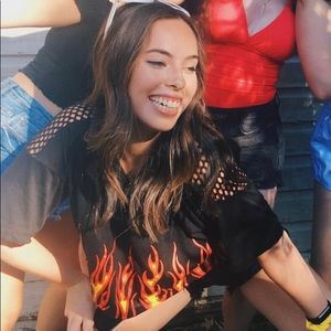Fire black crop top